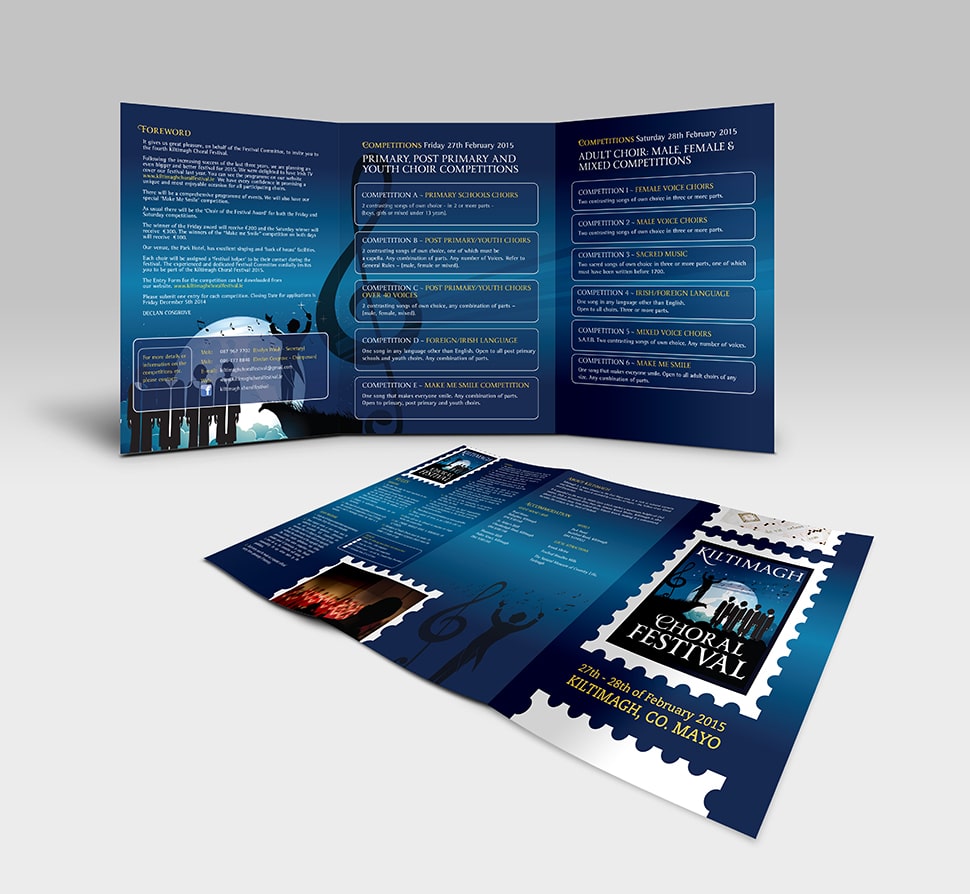 Kiltimagh Coral Festival 2014 leaflet design designwest