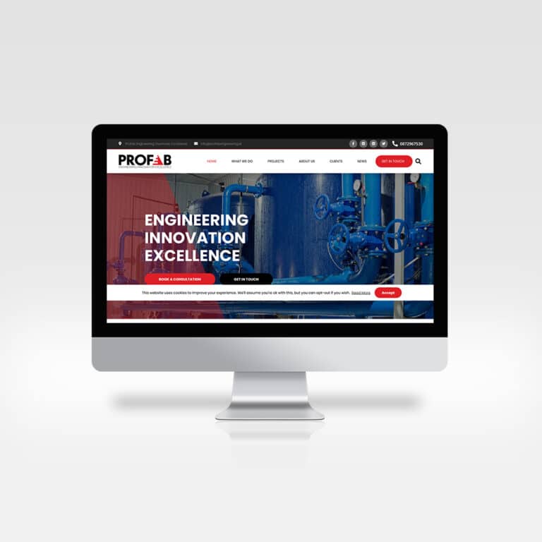 Profab Engineering Website Desktop