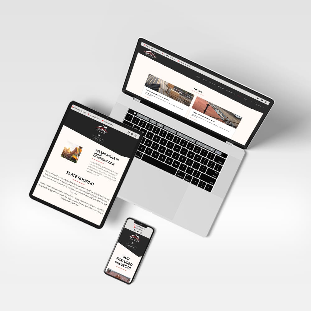 Great Web Design for Sevistan Roofing Specialists