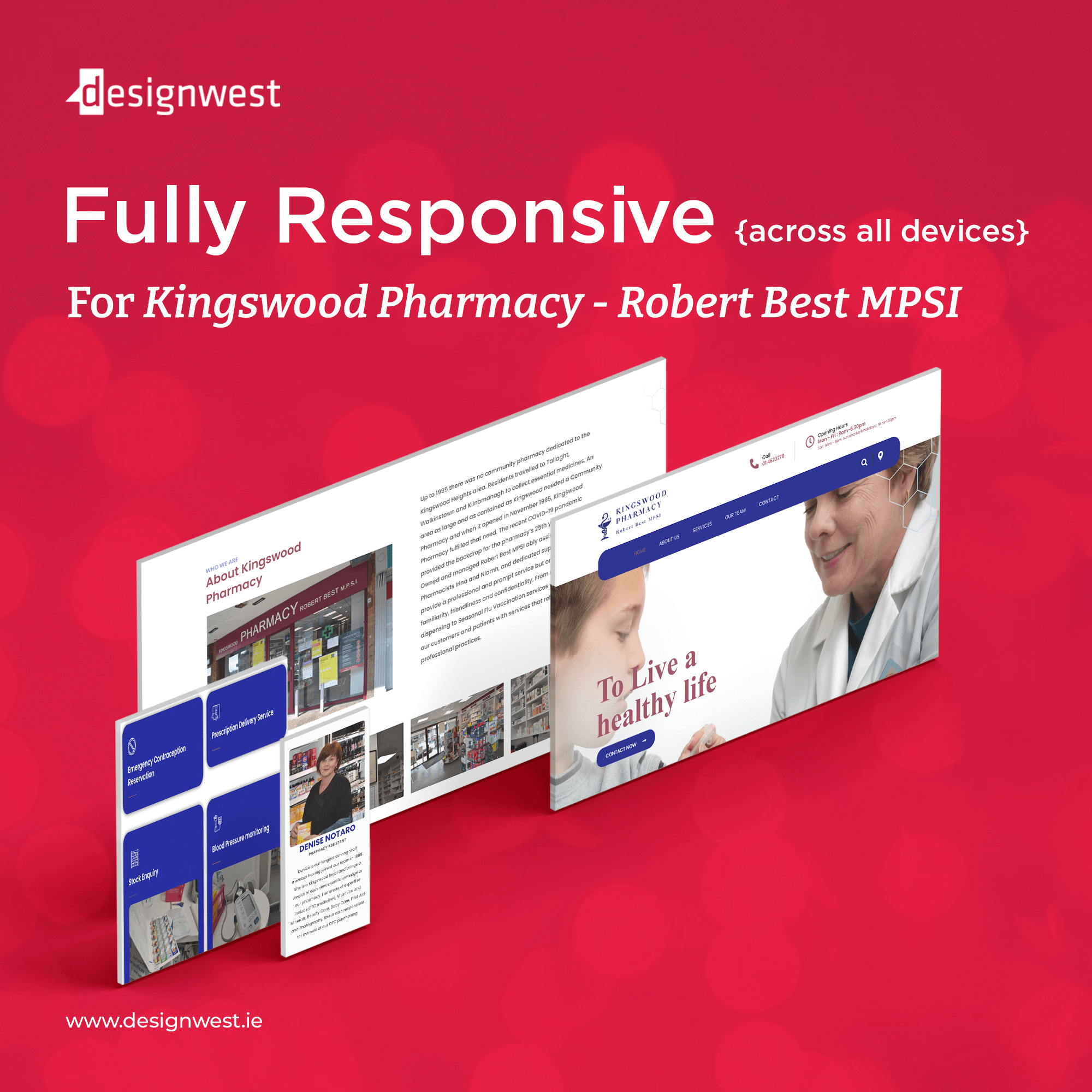 Web design and development for Kingswood Pharmacy, by Designwest