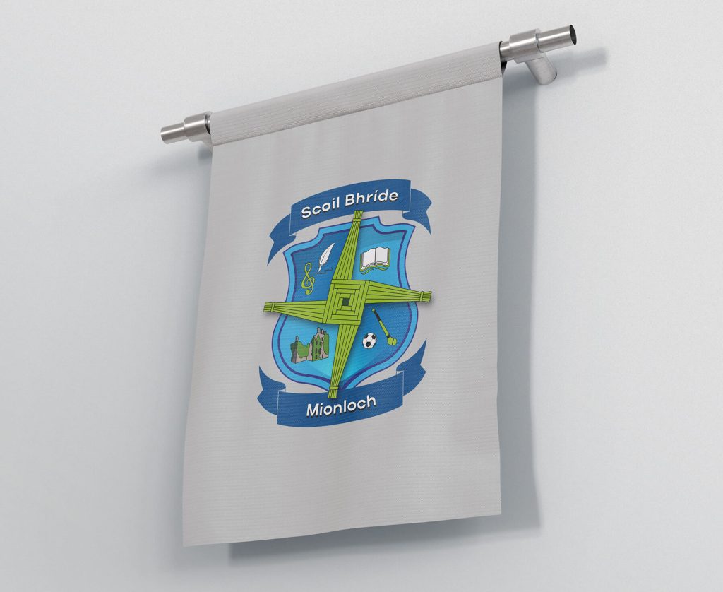 Scoil Bhride Menlo Crest design Designwest Emblem Design Ireland img