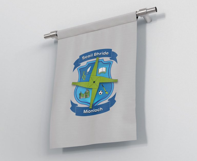Scoil Bhride Menlo Crest design Designwest Emblem Design Ireland img