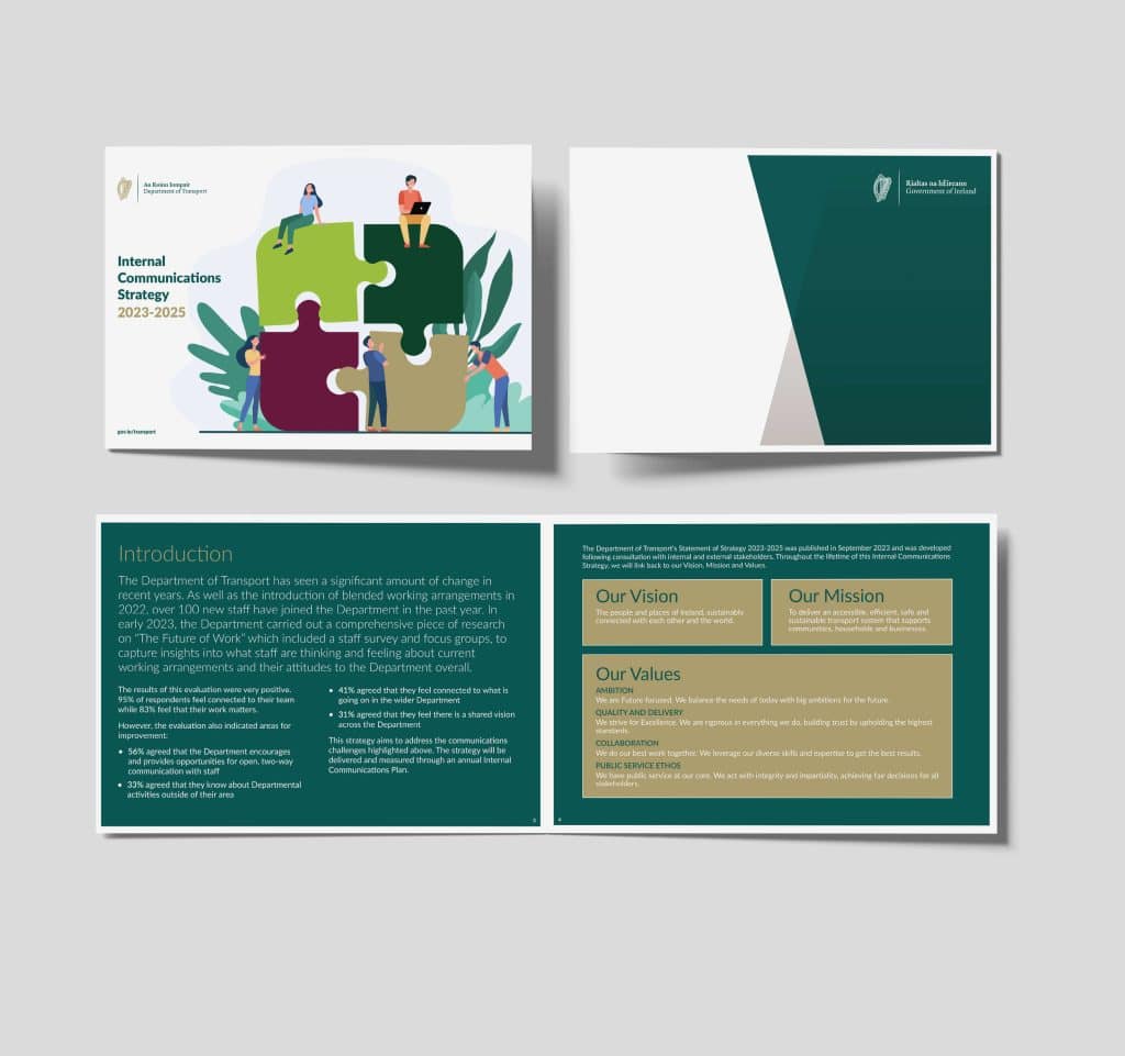 Designwest Graphic design Dublin Brochure Design DoT Internal Communication Strategy mockup 1