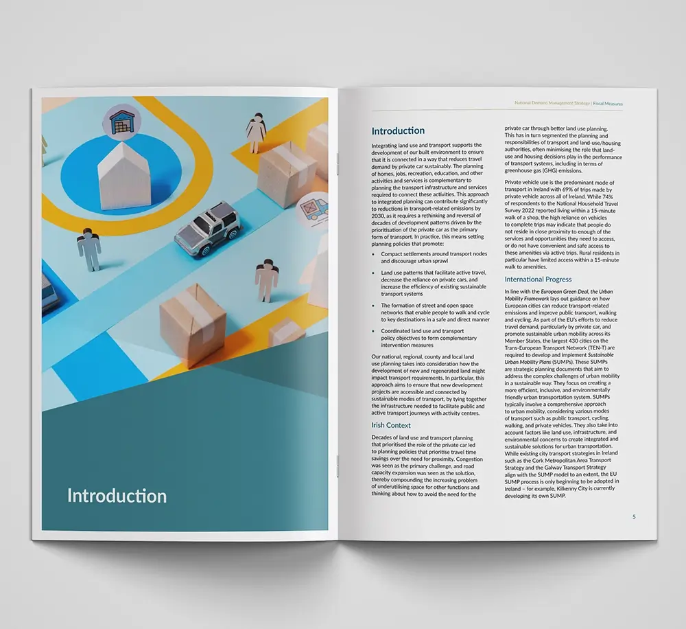 Brochure design Leaflet design department of transport Dublin Subgroup 1 mockup 10