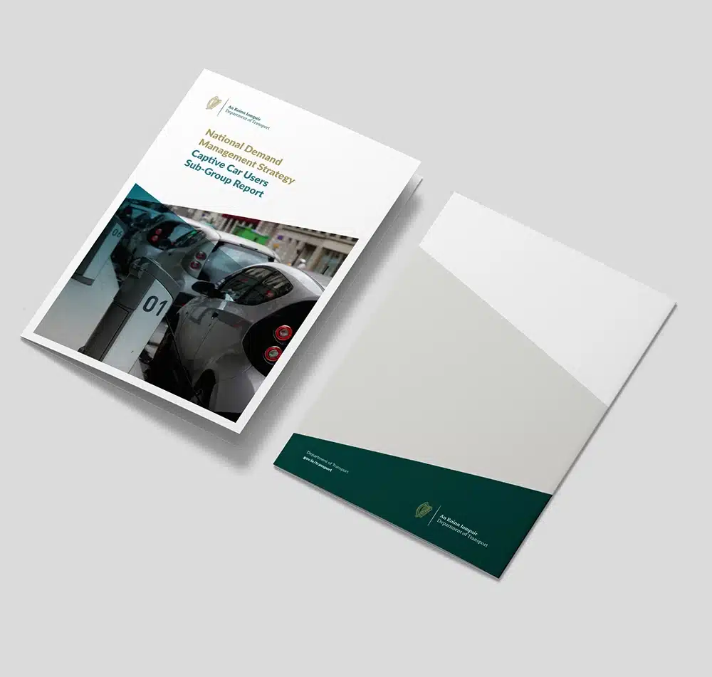 Brochure design Leaflet design department of transport Dublin Subgroup 1 mockup 11
