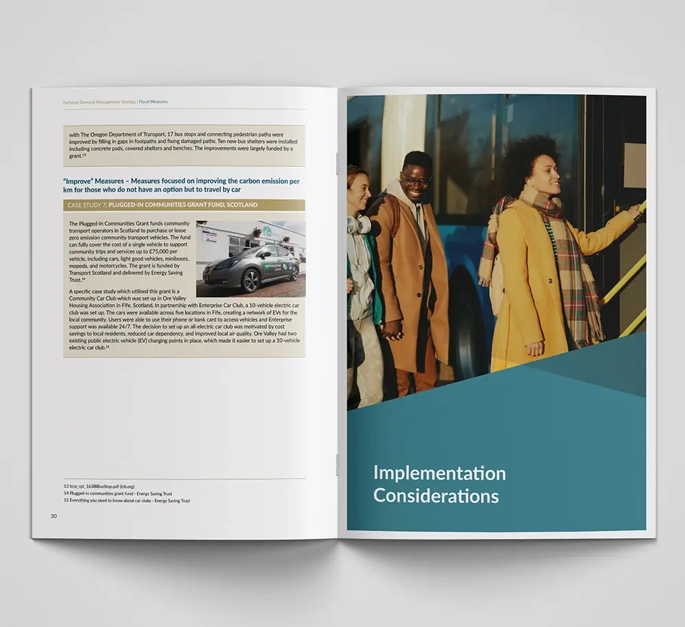 Brochure design Leaflet design department of transport Dublin Subgroup 1 mockup 12