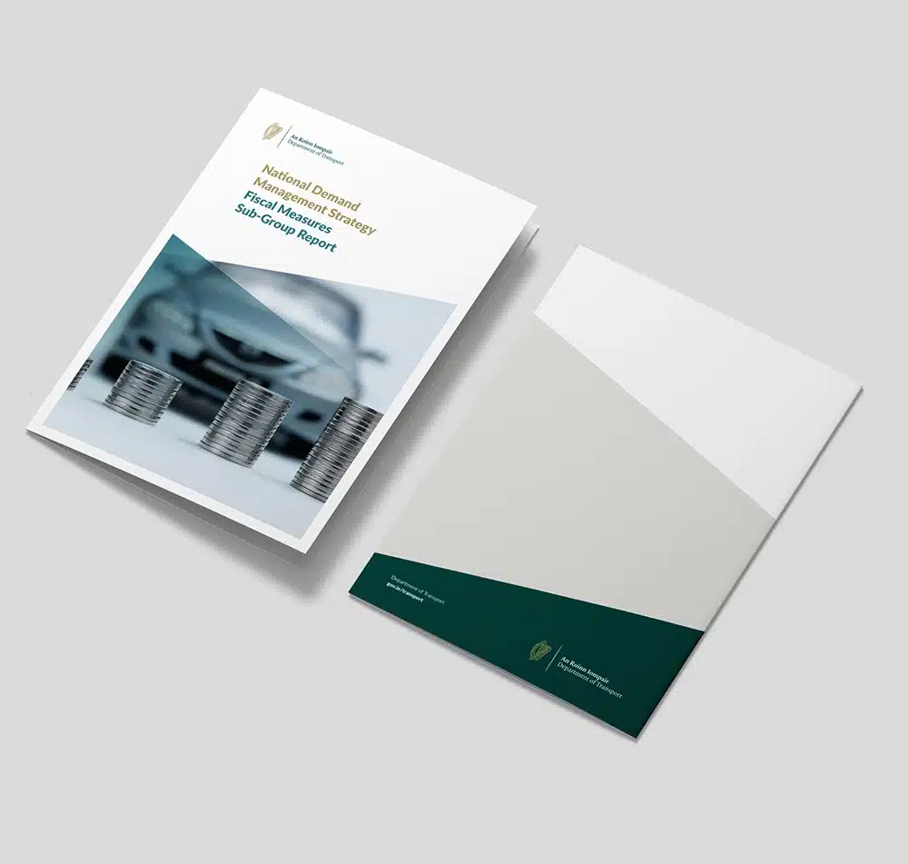 Brochure design Leaflet design department of transport Dublin Subgroup 1 mockup 3