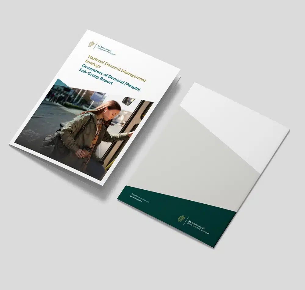 Brochure design Leaflet design department of transport Dublin Subgroup 1 mockup 5