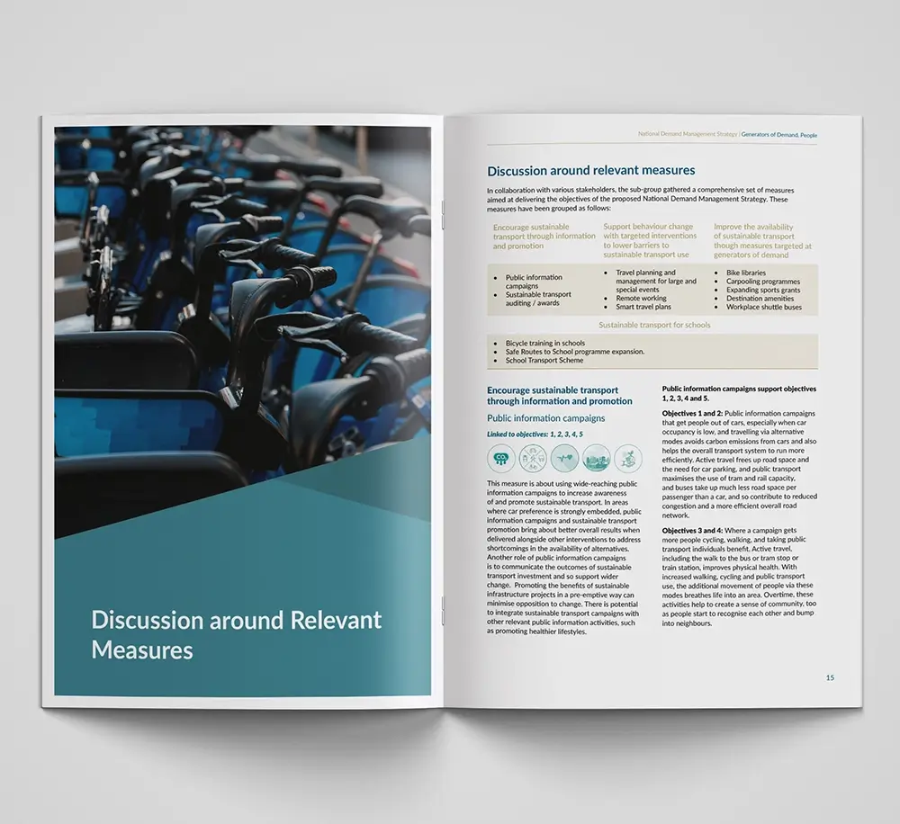 Brochure design Leaflet design department of transport Dublin Subgroup 1 mockup 6