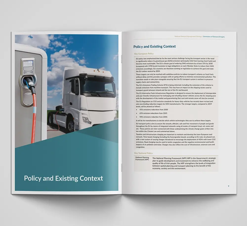 Brochure design Leaflet design department of transport Dublin Subgroup 1 mockup 8