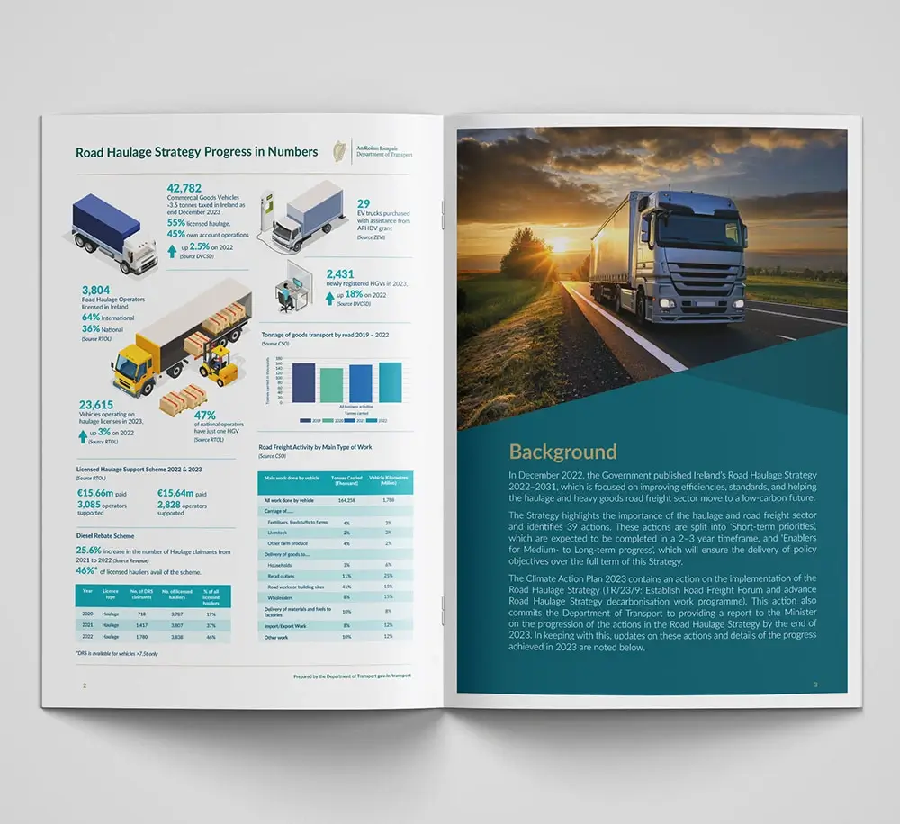 Designwest Brochure design AnnualReport design dublin irleand Road Haulage Strategy 4