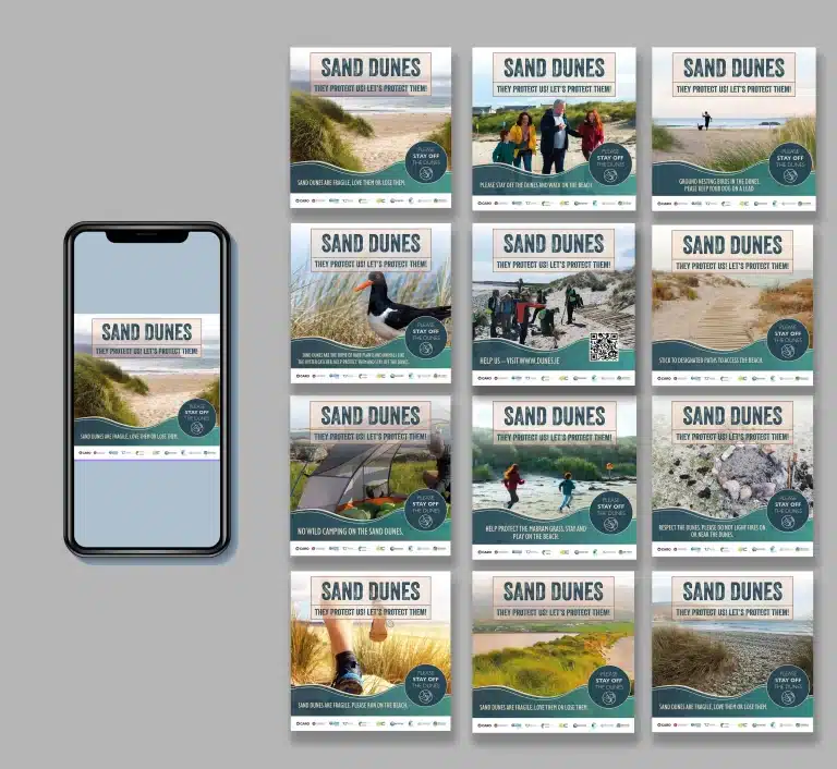 Designwest ireland Mayo dublin Poster design Social media design Sand Dunes Campaign 2024 mockup 4