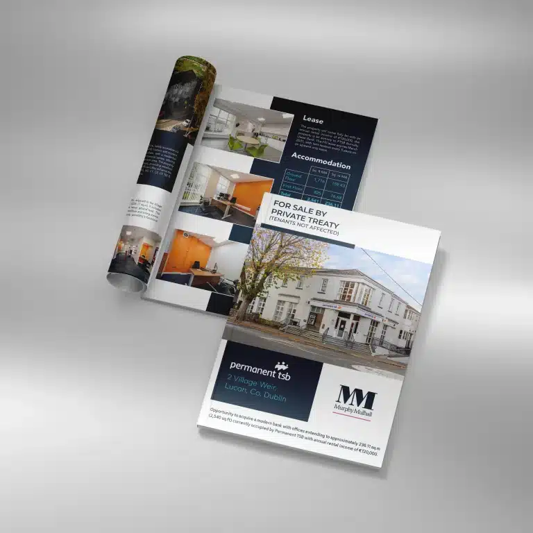 Designwest Brochure leaflet design Murphy Mulhall Permanent TSB Lucan A4 brochure mockup 3