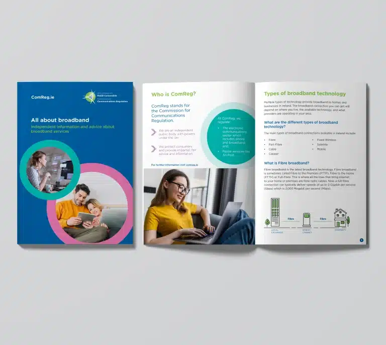 Designwest Ireland Dublin brochure Design ComReg Broadband Brochure A5 1