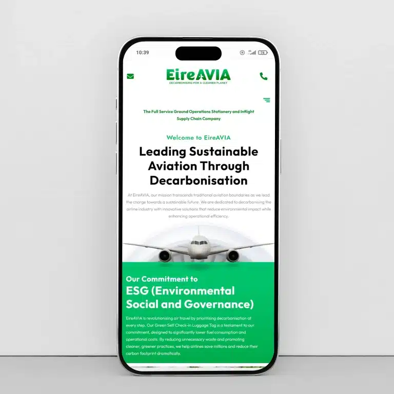 Designwest website design 2025 Eireavia mockup 2