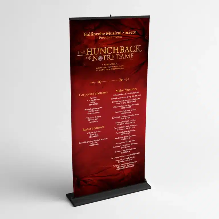 Designwest brochure Ballinrobe Musical society BMS hunchback mockup 2