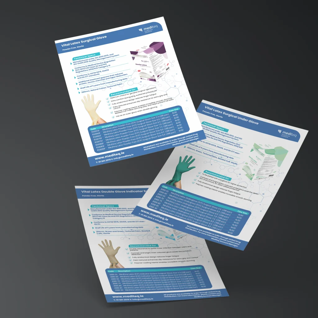 Meditec Data sheets mockup design designwest ireland 1